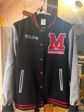 Disney Black and Red Letterman Jacket